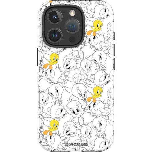 Looney Tunes Tweety Super Sized Pattern iPhone 16 Pro Impact Case